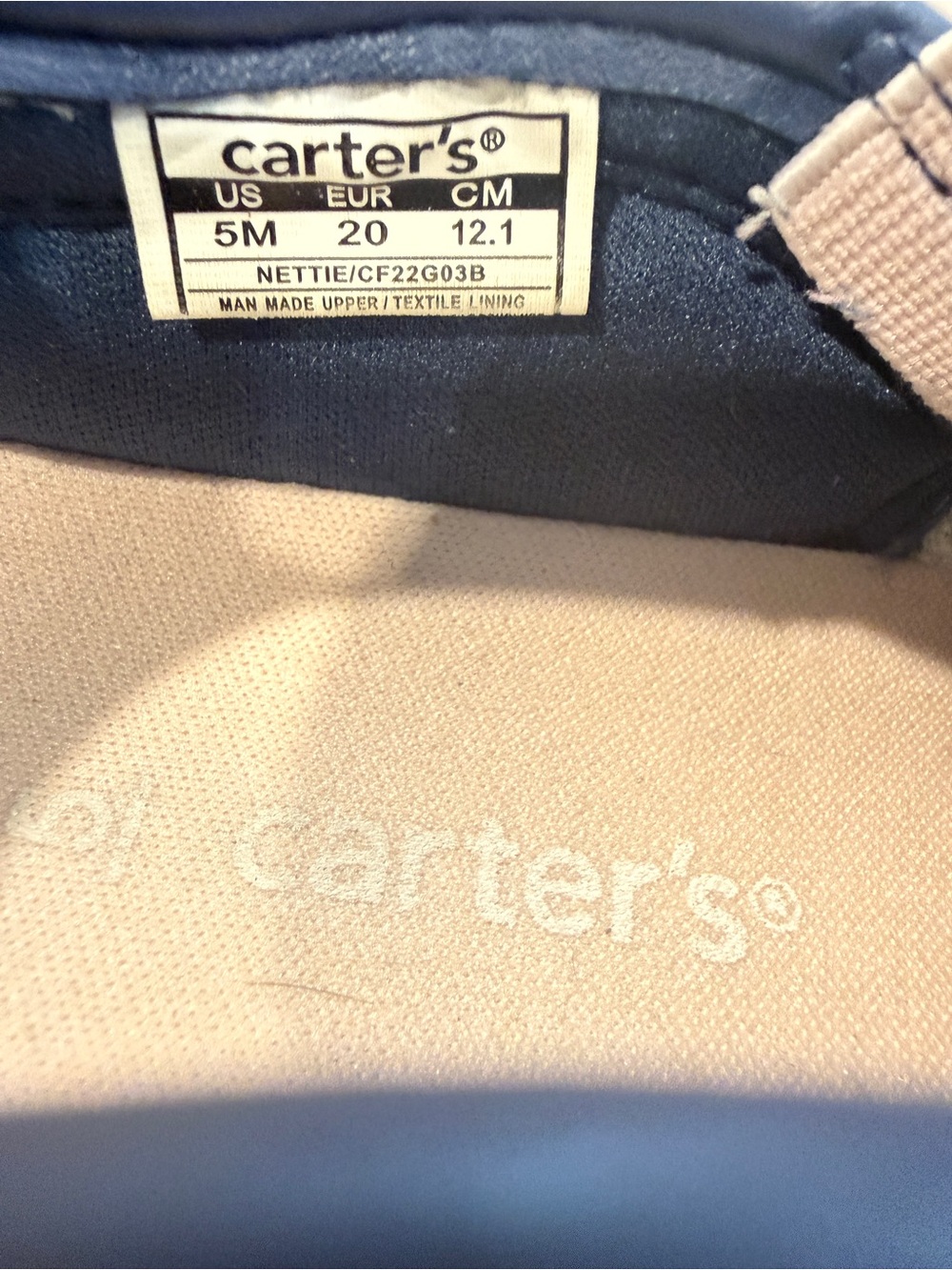 Carter’s Toddler Floral Slip-On Shoes Size 5 Navy Canvas Sneakers - Picture 6 of 7